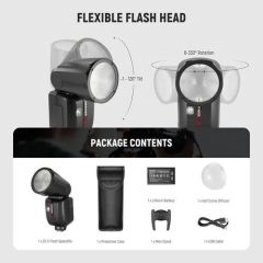 Neewer Z2-N Yuvarlak Başlıklı Bataryalı Tepe Flaşı Difüzör Kit (Nikon)