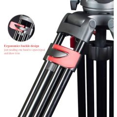 Miliboo MTT609A Hidrolik Kafalı Profesyonel Alüminyum Video Tripod