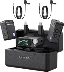 Saramonic Ultra 03 Kablosuz Yaka Mikrofonu, 32-Bit ( RX9+TX9+TX9 Lavalıer MIC – Black)