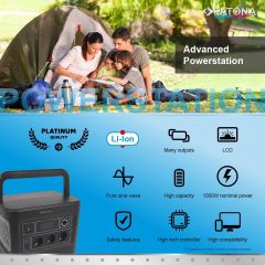 Patona 9989 Platinum Powerstation Autarc 1000 / 1000W 1000Wh PD100W USB5V/2.4A DC12V/10A DC5525 (Premium GaN PD65W Adapter Hediye )