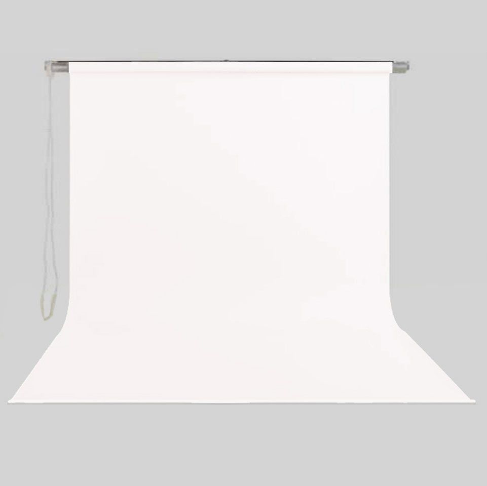Stil Fon 195cm x 400cm Sonsuz Beyaz Fon Perdesi Seti