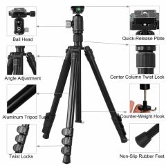 Kingjoy G555+G0 4 Bölmeli Seyahat Tripodu ve Monopod