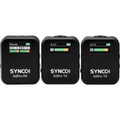 SYNCO G2A2 ProKameralar ve Akıllı Telefonlar için 2 Kişilik Kablosuz Mikrofon Sistemi