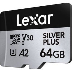 Lexar 64GB UHS-I microSDXC V30 4K Silver Plus Professional Hafıza Kartı