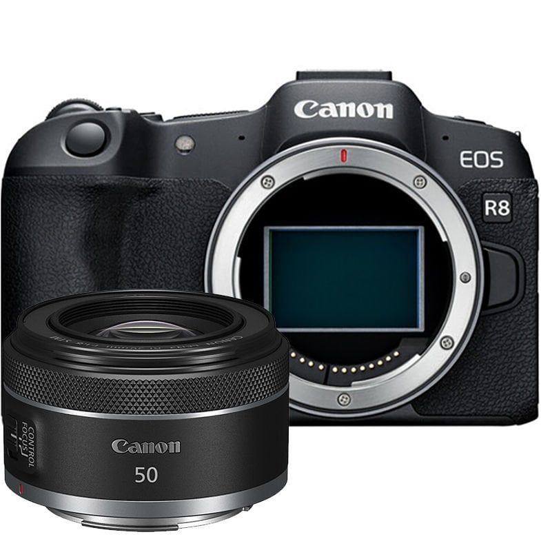 Canon EOS R8 Body + RF 50mm f/1.8 STM Lens