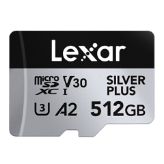 Lexar 512GB UHS-I microSDXC V30 4K Silver Plus Professional Hafıza Kartı