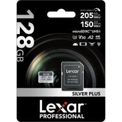 Lexar 128GB UHS-I microSDXC V30 Silver Plus Professional Hafıza Kartı