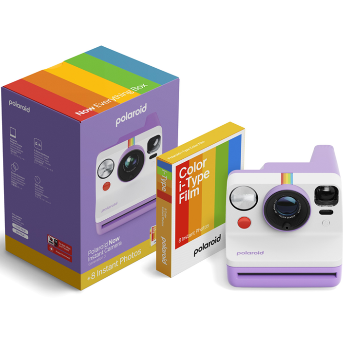 Polaroid Now Gen 3 i-Type Instant Kamera (Purple) + 8'li Color Film Bundle