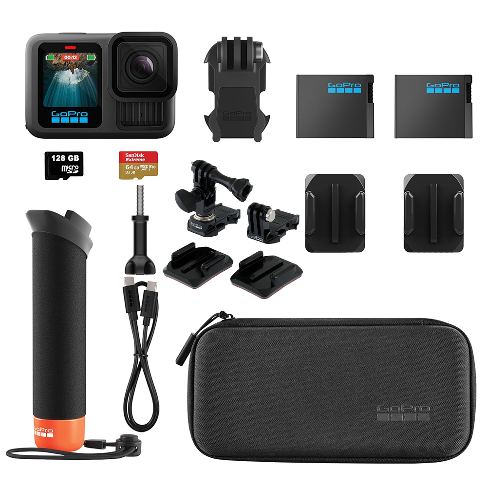 GoPro HERO 13 Black Motosiklet Bisiklet Kask için Bundle