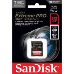 SanDisk 512GB Extreme PRO UHS-II SDXC 280MB/s V60 Hafıza Kartı