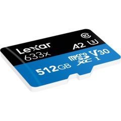 Lexar 512GB microSDXC 100MB/sn  4K Class 10 Hafıza Kartı + SD Adaptör